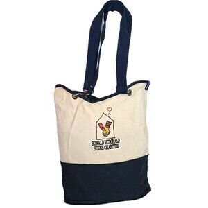 Ronald Mcdonald House Charities Blue White Tote Bag Canvas 17"x15" Thirty One
